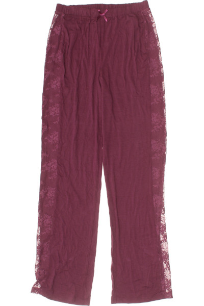 Dámské lehké pyžamo Lascana v burgundské barvě s květinovým vzorem