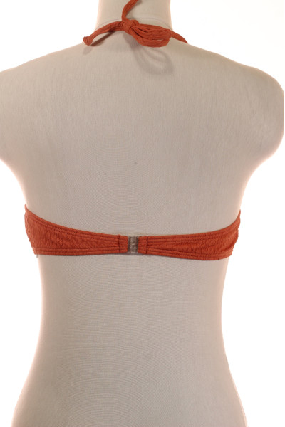 Texturovaný Bandeau Bikini Top Tropická Oranžová Letní Plavky