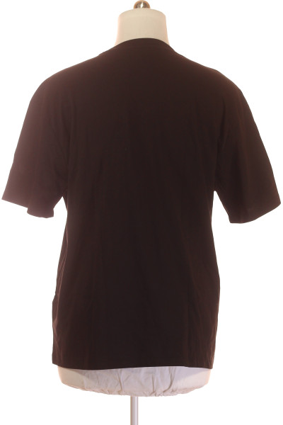 Bavlněné Jednoduché Tričko Bershka v Čokoládové Barvě s Krátkým Rukávem