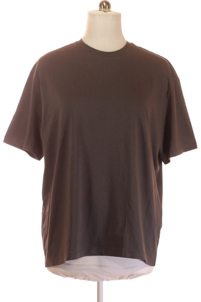 Bershka Bavlněné T-Shirt Basic Hnědé Volný Střih Každodenní Nošení