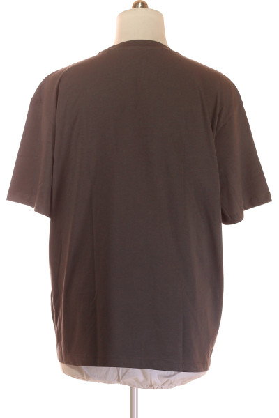 Bershka Bavlněné T-Shirt Basic Hnědé Volný Střih Každodenní Nošení