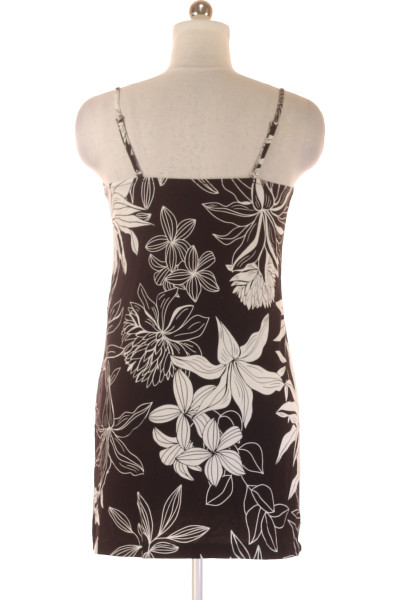Květovaná spodní košilka Lascana s krajkou, černobílá, elegantní styl