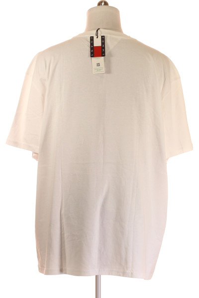 TOMMY HILFIGER basic bílé tričko pánské z bavlny pro volný čas