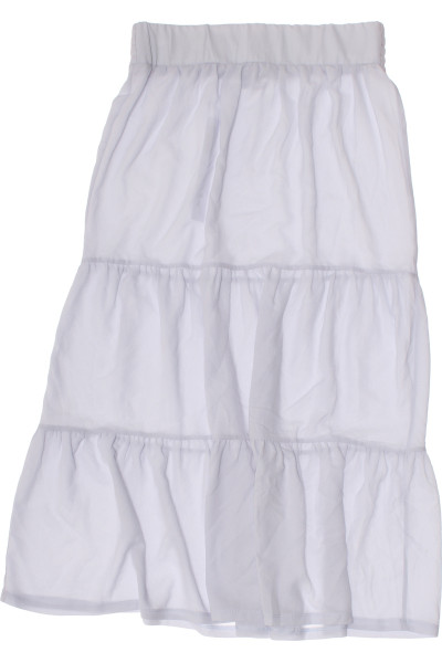 Maxi sukně Lascana v bílé barvě se zvlněným lemem, lehká na léto