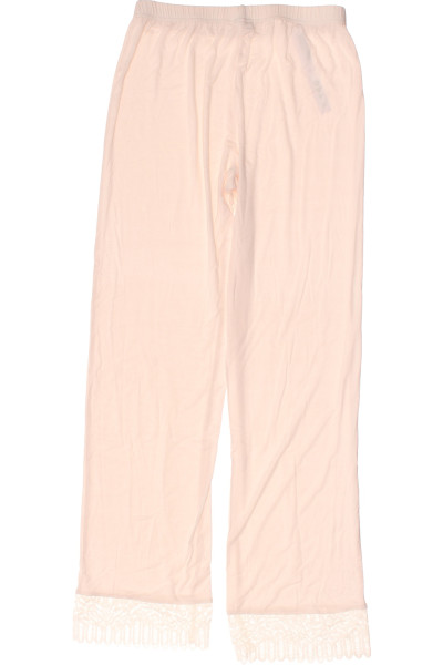 Pyžamové kalhoty Lascana s krajkou, světle růžové, pohodlné