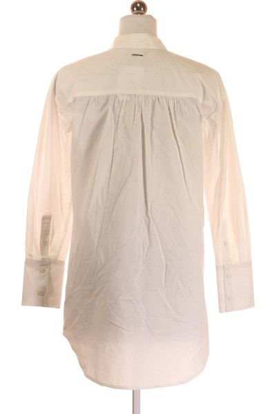 Elegantní Košilové Šaty Laura Scott v Bílé, Dlouhý Rukáv, Office