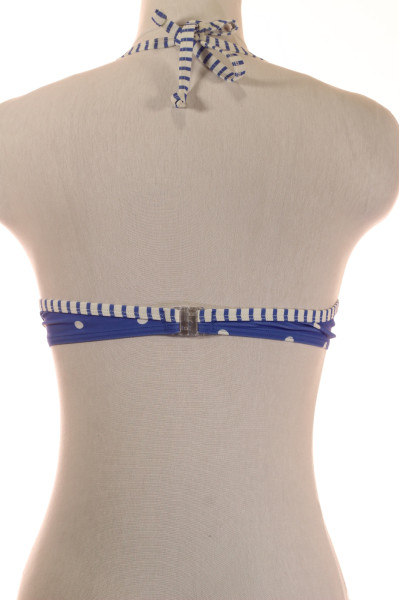Letní Modrý Dámský Bikini Top s Bílými Tečkami Trendy Střih