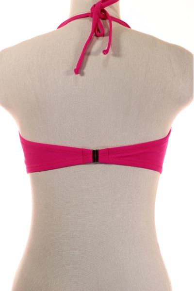 Růžový Bandeau Bikini Top Střih S Mašlí Pro Letní Pobyt U Vody