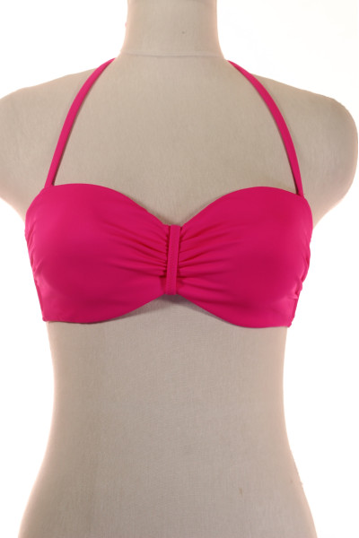 Elegantní Růžový Bikini Top Se Zavazováním Za Krk Pro Plážové Dny