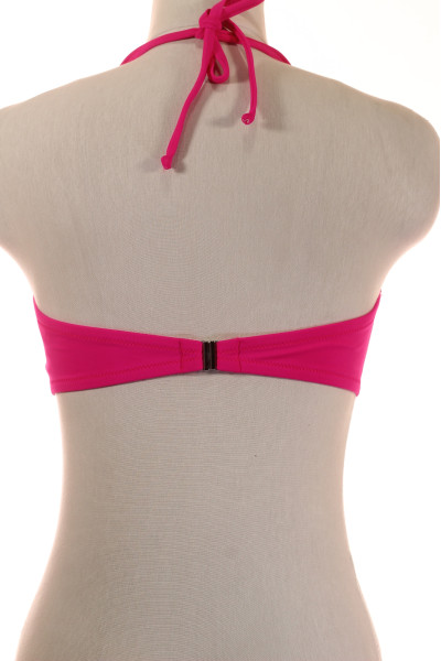 Elegantní Růžový Bikini Top se Zavazováním za Krk pro Plážové Dny