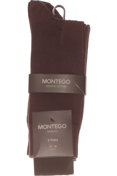 Montego Pohodlné Bavlněné Ponožky Unisex Sada 3 Páry Hnědé