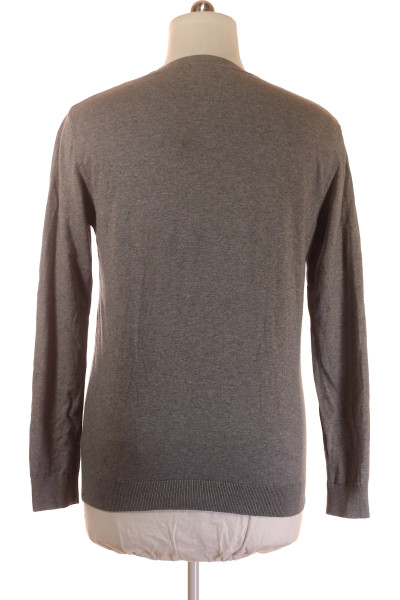 Pánský bavlněný pulovr SELECTED v jednoduchém střihu a šedé barvě