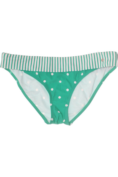 Dámské Bikinové Kalhotky S.Oliver V Zeleno-bílé Pruhované S Motivem