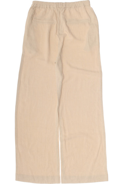 Lněné rovné kalhoty Casual na léto, světle béžové, pohodlný střih