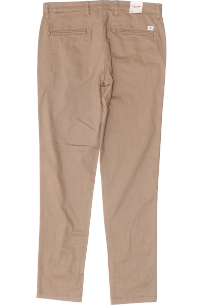 JACK & JONES Chino Pánské Smart Kalhoty Bavlněné Slim Fit Béžové