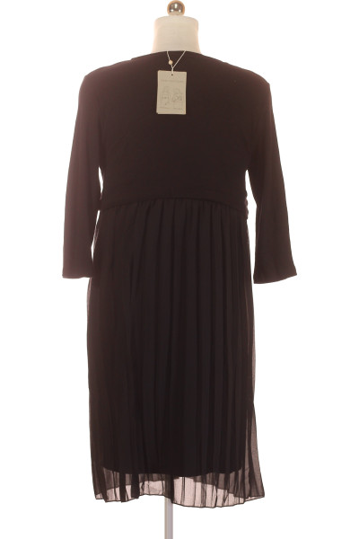 Večerní šaty s plisovanou sukní mama licious, elegantní černé, pohodlné