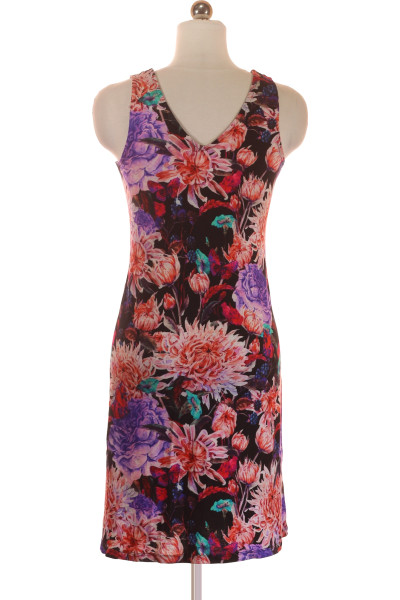 Letní květované šaty Melrose s V-výstřihem a zipem, elegantní střih
