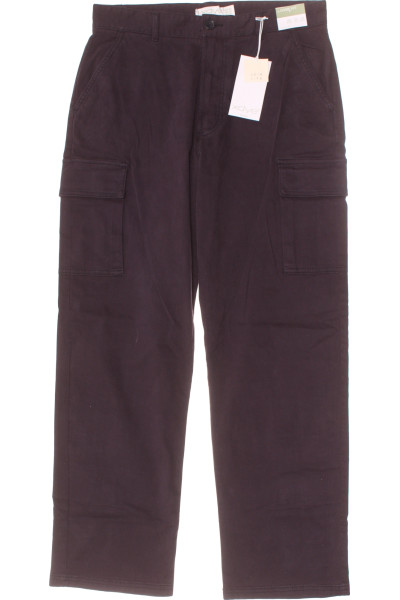Bavlněné Kapsáčové Kalhoty High-Waist Pull&Bear, Černé, Na Podzim
