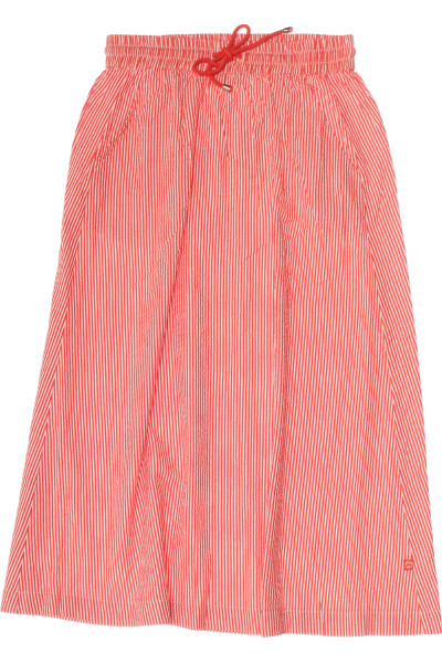 Dlouhá bavlněná sukně v pruhovaném designu s postranním rozparkem
