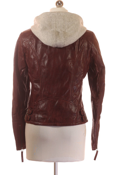Gipsy kožená koženková bunda s kožešinou podzimní styl