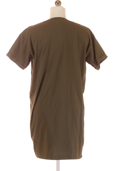 Tričkové šaty PIECES 100% bavlna jednobarevné khaki pohodlný střih