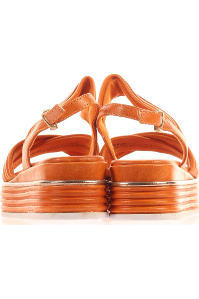 MARCO TOZZI Koženkové Platformové Sandály Letní Oranžové