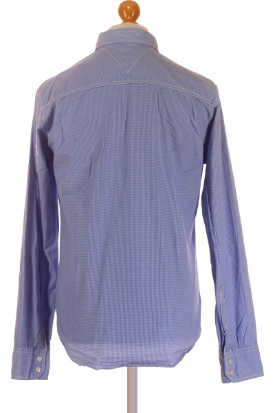 Elegantní Pánská Košile Bavlněná Tommy Hilfiger v Modrém Pruhu