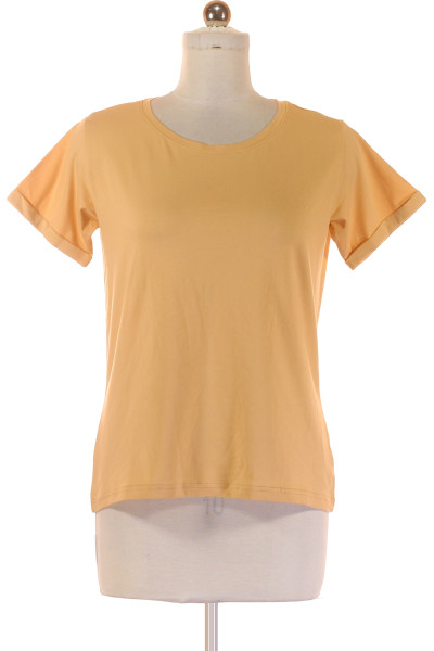 H.I.S Bavlněné tričko s elastanem, žlutá, volný střih, celoroční nošení
