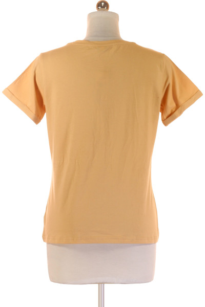 H.I.S Bavlněné tričko s elastanem, žlutá, volný střih, celoroční nošení