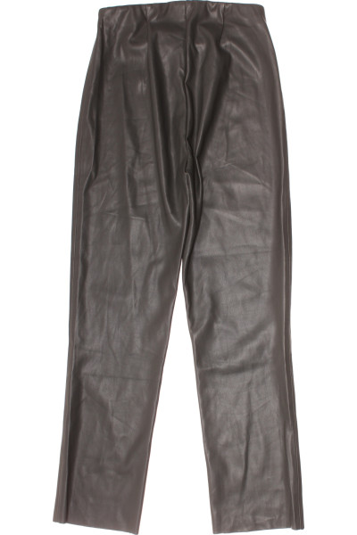 Elegantní Černé Rovné Koženkové Kalhoty na Jaro/Zimu