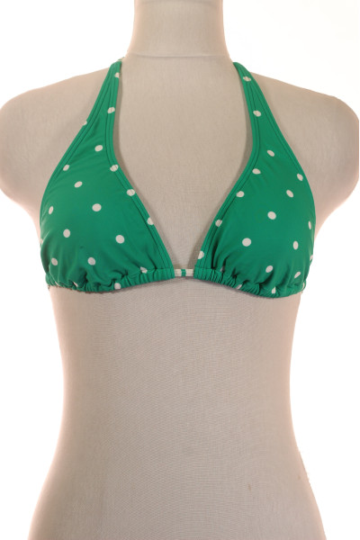Zelený Halter Bikini Top S Bílými Tečkami Pro Letní Koupání