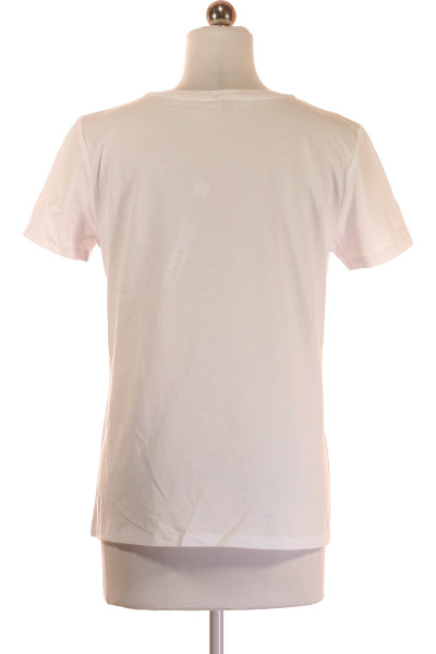 Trendy Basic Tričko Bílé Volný Střih Pro Volný Čas
