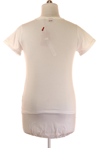 Bílé bavlněné tričko s krátkým rukávem Hugo Boss pro volný čas