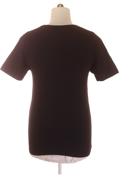 Pánské bavlněné tričko s V-výstřihem MC NEAL, pružné, černé