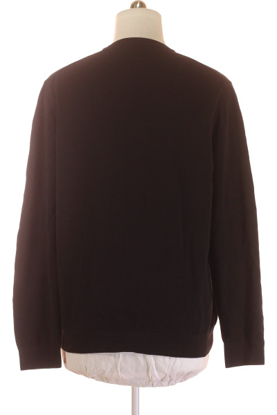 Pánský bavlněný pulovr Marc O´Polo v jednoduchém stylu, tmavě hnědý