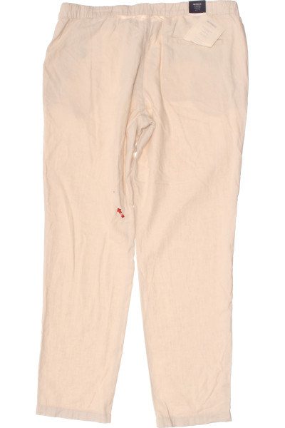 MC NEAL Pánské lehké lněné letní kalhoty, světlé, pohodlný střih