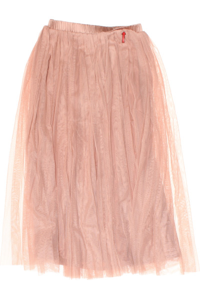 Plisovaná sukně LACE & BEADS v pudrové růžové, midi délka