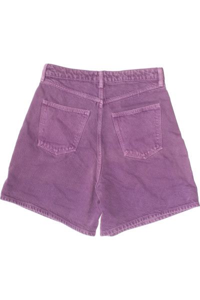 Letní fialové denim šortky s pěti kapsami pro ženy