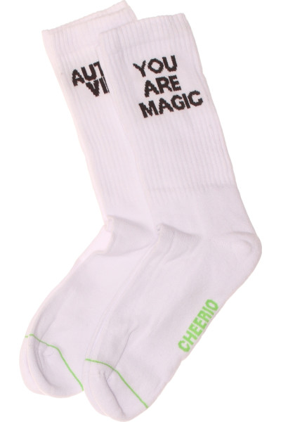 MagicSport Komfortní Sportovní Ponožky Unisex S Nápisem Bílé