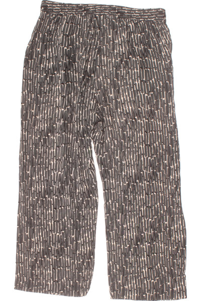 OPUS Letní vzorované viskózové capri kalhoty s volným střihem