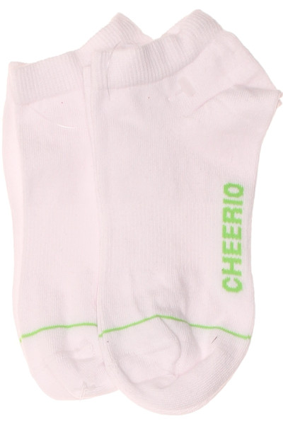 Nízké Sportovní Ponožky CHEERIO V Bílé S Zeleným Lemem, Unisex