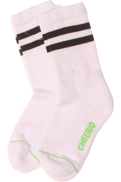Unisex Sportovní Ponožky CHEERIO Bílé S Proužky, Posilněná Pata