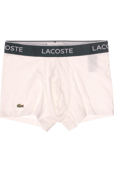 Bavlněné pánské boxerky Lacoste s elastanem, bílé, pohodlné
