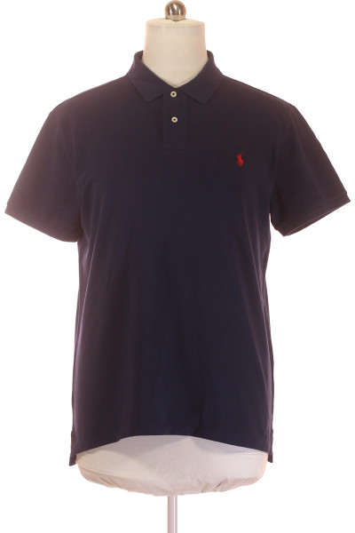 Bavlněné Polo Tričko Ralph Lauren S Límečkem Pro Muže - Námořnická Modř