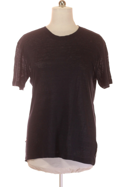 Pánské lněné tričko Marc O´Polo v tmavé barvě, ležérní střih