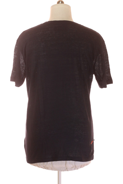 Pánské lněné tričko Marc O´Polo v tmavé barvě, ležérní střih