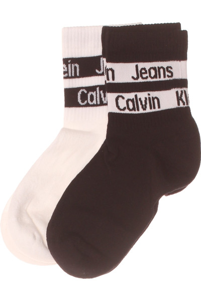 Dvojbalení Pohodlných Kotníkových Ponožek Calvin Klein, Bílé A černé