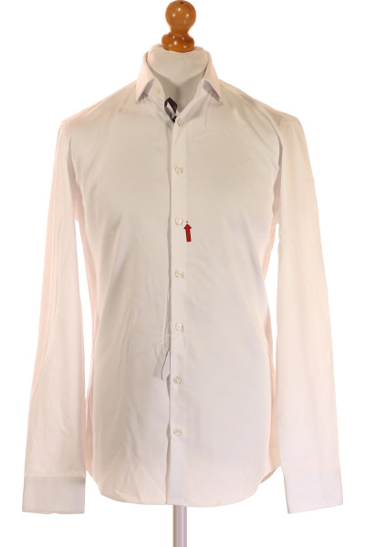Pánská Košile Jednobarevná Bílá Second Hand Vel. 39/40
