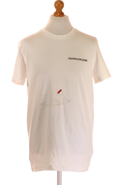Bílé Pánské Stylové Tričko Calvin Klein, 100% Bavlna, Jednoduché