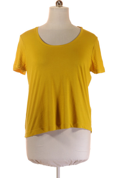 Bavlněné Tričko Marc O´Polo Žluté Volné Letní S Krátkým Rukávem